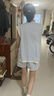 悅內帶胸墊睡衣女士夏季夏天無(wú)袖背心短褲舒適純棉家居服休閑條紋薄款 B23522泡泡藍【帶胸墊】 L (165) 【體重110-120斤】 曬單實(shí)拍圖