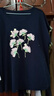 MsShe【重工刺繡竹節(jié)麻針織衫】大碼女裝2025夏季胖mm高級感上衣 藏青藍色現(xiàn)貨 6XL 曬單實拍圖