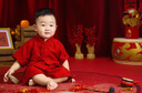 G.DUCKKIDS小黃鴨周歲禮服男寶寶抓周衣服女漢服百日宴百天滿(mǎn)月嬰兒套裝夏季 紅色+香囊 90 建議1~2歲【 80-90cm】cm 曬單實(shí)拍圖