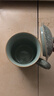 涵青堂青瓷辦公杯帶蓋有柄泡茶杯龍泉窯陶瓷馬克杯中式家用水杯會(huì )議杯 哥窯粉青（鐵線(xiàn)無(wú)禮盒） 曬單實(shí)拍圖