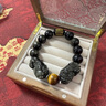 中國(guó)黃金China Gold貔貅男士手鏈貔貅手串轉(zhuǎn)運(yùn)珠黑曜石手串生日禮物男送男友老公爸爸 招財(cái)貔貅心經(jīng)黑曜石手串 曬單實(shí)拍圖