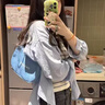 梓洛蘭ZiLuoLan夏季多巴胺套裝女2025新款氣質(zhì)防曬襯衫吊帶感休閑裙褲 藍(lán)色襯衫+藍(lán)吊帶+藍(lán)褲 【三件套 3XL 【建議160-180斤】 曬單實(shí)拍圖