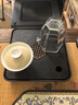 貞嘻茶盤(pán)家用小型輕奢仿烏金石茶臺儲水茶托盤(pán)嵌入式干泡功夫茶盤(pán)茶具 四方窗花仿烏金【儲水式】 20*20cm 曬單實(shí)拍圖