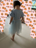 迪士尼（Disney）女童連衣裙兒童公主裙女孩愛(ài)莎短袖蓬蓬裙夏裝 HXM015藍(lán)色 110cm  曬單實(shí)拍圖