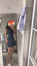 UR秋季新款女裝時(shí)髦復古收腰背心式牛仔連衣裙UWU840101 藍色 M 曬單實(shí)拍圖