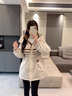 鴨鴨中長(zhǎng)款羽絨服女士2025年冬季新款潮流撞色連帽收腰顯瘦派克服外套 粉色 M 曬單實(shí)拍圖