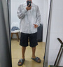 NEW OR MODE冰絲透氣防曬襯衫男夏季輕薄扎染翻領(lǐng)寬松襯衣青少年垂感休閑上衣 白色 XL 【建議125-145斤】 曬單實(shí)拍圖