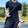耐克(NIKE)春夏男短袖圓領(lǐng)T恤 運(yùn)動(dòng)休閑 簡(jiǎn)約時(shí)尚 FB7933-010 黑色M 曬單實(shí)拍圖