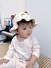 貝娜茜嬰兒帽子春秋季寶寶遮陽(yáng)帽嬰幼兒漁夫帽太陽(yáng)帽秋冬款外出洋氣女寶 小碎花-紅色 3-18個(gè)月（40-48CM）帽檐4CM 曬單實(shí)拍圖