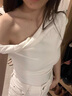 UR2025夏季新款女裝簡約休閑百搭修身短袖T恤UYY450209 本白 M 曬單實拍圖