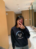 ELLE ACTIVE圓領(lǐng)衛(wèi)衣女25秋季新款字母刺繡網(wǎng)球風(fēng)寬松上衣減齡百搭顯瘦套頭衫 藏青色 M 曬單實拍圖