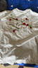 A CHOCK【Achock官方店】美式刺繡短袖T恤男女25ss新款潮牌嘻哈寬松上衣 白花灰 M 曬單實(shí)拍圖