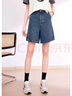 百圖betu女裝夏季新款牛仔褲高腰百搭顯瘦A版牛仔短褲女2403T82 牛仔色 M 曬單實拍圖