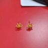 中國黃金（CHINA GOLD）【小雪花】黃金耳釘女士小眾首飾足金耳飾生日禮物七夕送老婆女友 京速達-雪花耳釘【一對】+品牌禮盒 約0.8g 曬單實拍圖