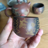 欽州坭興陶茶壺禪荷西施壺廣西手工雕刻大容量功夫茶具家用單壺 荷花魚西施1壺2杯 250ml 曬單實(shí)拍圖