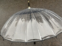 洽苒日本品質(zhì)透明雨傘長(zhǎng)柄女士手動(dòng)雙人白色大號(hào)加固加厚結(jié)實(shí)抗風(fēng)雨傘 透明白 16骨【加大加厚】16骨 曬單實(shí)拍圖