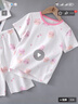 KIDS MAM&DAD兒童家居服夏季薄款男童女童短袖套裝純棉女孩空調(diào)服夏裝寶寶睡衣 白色小貓頭(30201) 160 cm 曬單實(shí)拍圖
