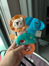 HAPPY MONKEY新生兒動物手指偶玩具嬰兒抓握訓(xùn)練手搖鈴帶寶寶牙膠咬咬樂可入口 牙膠手指偶搖鈴-獅子大象 曬單實拍圖
