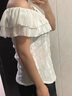 妙奕嘉白色短袖正肩t恤女士2025年夏秋新款t恤衫一字肩純欲上衣半袖女 一字肩甜辣風(fēng)露肩短袖上衣 2XL 【建議125-135斤】 曬單實(shí)拍圖