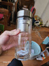 SIMELO施美樂玻璃杯雙層帶茶隔大容量商務車載泡茶杯水杯450ml 大師鈦銀 曬單實拍圖