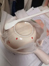 草莓陶瓷碗勺家用高顏值米飯碗少女心甜品碗釉下彩餐具套裝 【3件套】淺粉草莓手柄碗+碗+勺 曬單實(shí)拍圖