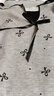 白鹿語夏季V領(lǐng)假兩件印花裙甜美撞色蝴蝶結(jié)修身長款連衣裙 灰色 M  曬單實拍圖