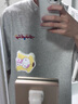 404MOBGANG【徐藝洋同款】手寫花卉刺繡重磅短袖T恤美式寬松涼感防曬情侶 白花灰色 L 曬單實(shí)拍圖