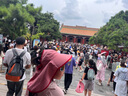 亨凱利兒童防曬帽防紫外線寶寶太陽帽男童女童夏沙灘帽子大帽檐蘋果紅 曬單實拍圖