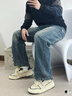 FOOT INDUSTRY 足下工業(yè)「品牌經(jīng)典」90s滑板鞋運動(dòng)休閑復古訓練板鞋男女百搭 米白/黑色 42 曬單實(shí)拍圖
