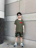 G.DUCKKIDS男童夏裝迷彩套裝軍綠色短袖2025新款兒童演出服男孩時髦潮酷 綠色 130 cm 曬單實拍圖