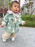 嘟嘟家【一衣三穿】?jì)和瘽M(mǎn)印外套冬裝寶寶兩件套男童加厚上衣冬季 薄荷綠 90 曬單實(shí)拍圖