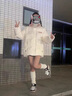 蝶嬌諾（DIEJIAONUO）棉服女裝2025年冬季新款韓版溫柔風(fēng)寬松加厚皮衣學(xué)院風(fēng)學(xué)生衣外套 白色 S 曬單實(shí)拍圖