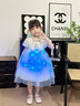 DUTRIEUX愛莎公主裙女童艾莎禮服2025冰雪奇緣兒童網(wǎng)紗連衣裙亮燈六一禮物 【藍裙】+燈帶+冠棒 120 【身高110cm拍】 曬單實拍圖