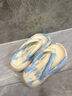 JCZS厚底人字拖女款2025新款夏季外穿防滑防臭夾腳海邊沙灘涼拖鞋女士 藍色 36 -37【適合35-】 曬單實(shí)拍圖
