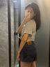 Calvin KleinJeans25夏季女士美式復(fù)古潮流ck性感辣妹高腰牛仔短褲47B959G 曬單實拍圖