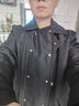 美洋（MEIYANG）騎士鵝絨服帥氣休閑雙排扣夾克短款風衣羽絨服外套保暖新款鵝絨服 黑色 M 曬單實拍圖