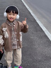 G.duck小黃鴨男童春裝套裝新款童裝毛衣兒童男孩1寶寶3春秋季三件套 咖色 110 cm 曬單實(shí)拍圖