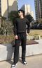 Lee dprre高個子190加長版120cm男褲加肥加大碼運(yùn)動褲直筒薄款寬松休閑褲 黑色/冰絲款-褲長 適合身高1 常 9XL 適合體重350-400斤 曬單實(shí)拍圖
