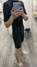 李寧（LI-NING）泳衣女士短袖保守五分游泳衣訓(xùn)練大碼顯瘦溫泉泳裝0211黑XL 曬單實(shí)拍圖