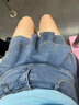 寶格妍口袋牛仔短裙女夏高腰顯瘦包臀A字小個子大碼辣妹超短魚尾蛋糕 藍色(有內(nèi)襯) M 95-105斤 曬單實拍圖