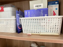 名創(chuàng)優(yōu)品（MINISO）格紋仿藤編帶蓋收納筐 桌面收納盒宿舍辦公雜物收納籃 中號2個裝 曬單實拍圖