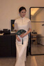 枝己新中式新娘旗袍2025新款披肩款夏季薄款結(jié)婚訂婚旗袍裙敬酒服婚服 HF059 M 曬單實(shí)拍圖