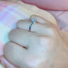 DR求婚鉆戒K金/鉑金Au750經(jīng)典款初雪之吻結(jié)婚莫桑鉆戒指情人節(jié)禮 1克拉莫桑鉆 PT950 活口(大小可調(diào)節(jié)) 曬單實拍圖