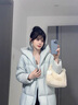 DRPR品牌女裝新品羽絨服女白鴨絨2025冬季新款氣質(zhì)寬松外套保暖長款 天空藍 S 曬單實拍圖