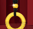 中國黃金（CHINA GOLD）平安扣黃金吊墜足金祥云悟空金箍咒項(xiàng)鏈紀(jì)念生日生日送女朋友禮物 足金吊墜 約1.5g【黑繩】 曬單實(shí)拍圖