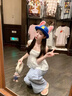 津炳勝直筒褲女夏季新款高腰垂感慵懶風(fēng)闊腿褲高級(jí)撞色寬松顯瘦休閑褲子 淺藍(lán)色格子【常規(guī)款】 M 【建議95-110斤】 曬單實(shí)拍圖