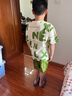 樂(lè)班比男童夏季網(wǎng)紅炸街套裝2025新款中大童兒童夏款帥氣男孩時(shí)髦夏裝潮 綠色 140 (建議身高135CM) 曬單實(shí)拍圖