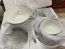紅牡丹景德鎮(zhèn)骨瓷碗盤餐具陶瓷釉下彩碗碟整套簡約家用碗具喬遷碗筷盤子 云錦萬里56件套湯碗版禮盒裝 曬單實(shí)拍圖