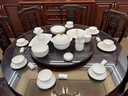 玉瓷春釉下彩餐具套裝景德鎮(zhèn)陶瓷碗碟盤子組合家用輕奢金邊碗具喬遷送禮 水立方80件套 順豐包郵 曬單實(shí)拍圖