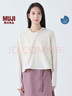 無(wú)印良品（MUJI）女式 防紫外線(xiàn)涼感輕量拉鏈連帽衫 衣服女款外套防曬 象牙色 M (160/84A) 曬單實(shí)拍圖